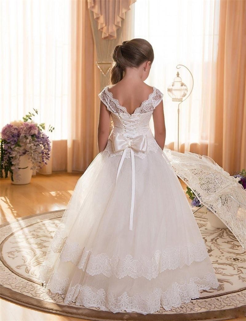 White Fashion Princess Flower Girl Tutu Dress - Tokcobstore