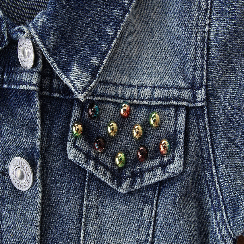 Girls' Denim Jacket Children's Western Style All Match - Tokcobstore