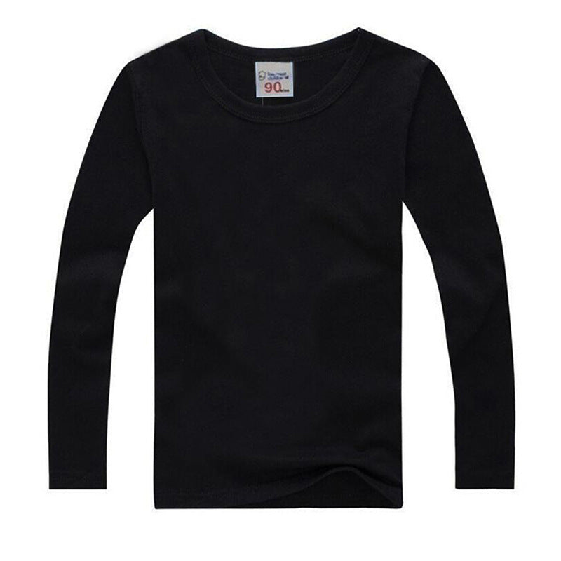 Autumn Children's Round Neck Solid Color Long-sleeved T-shirt