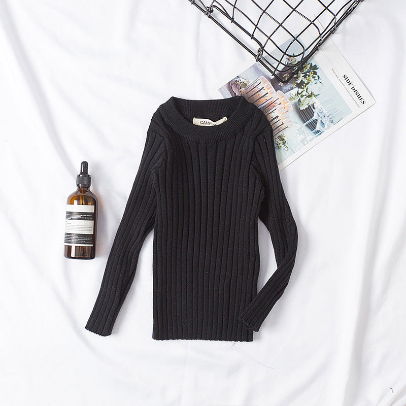 Spring And Autumn Close-fitting Sweater Crew Neck Cotton - Tokcobstore