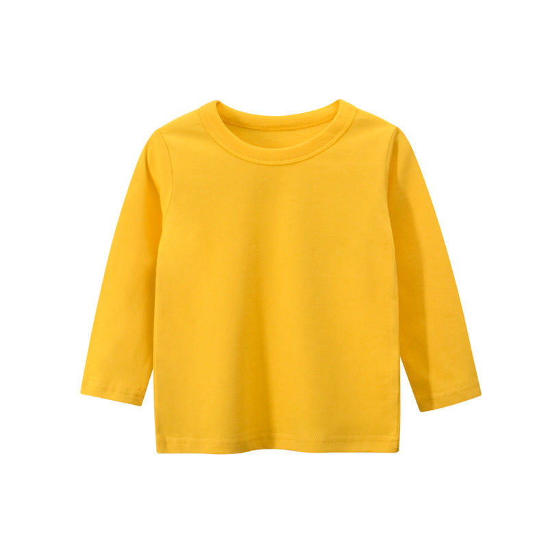 Boys Long Sleeve T Shirt Solid Color Advertising Shirt Children's Clothes - Tokcobstore