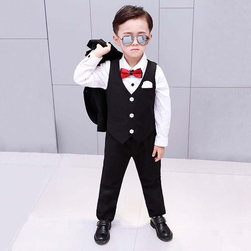 Spring Summer And Autumn New Children's Dress Three-piece Suit