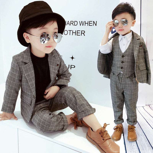 Children's checked suit