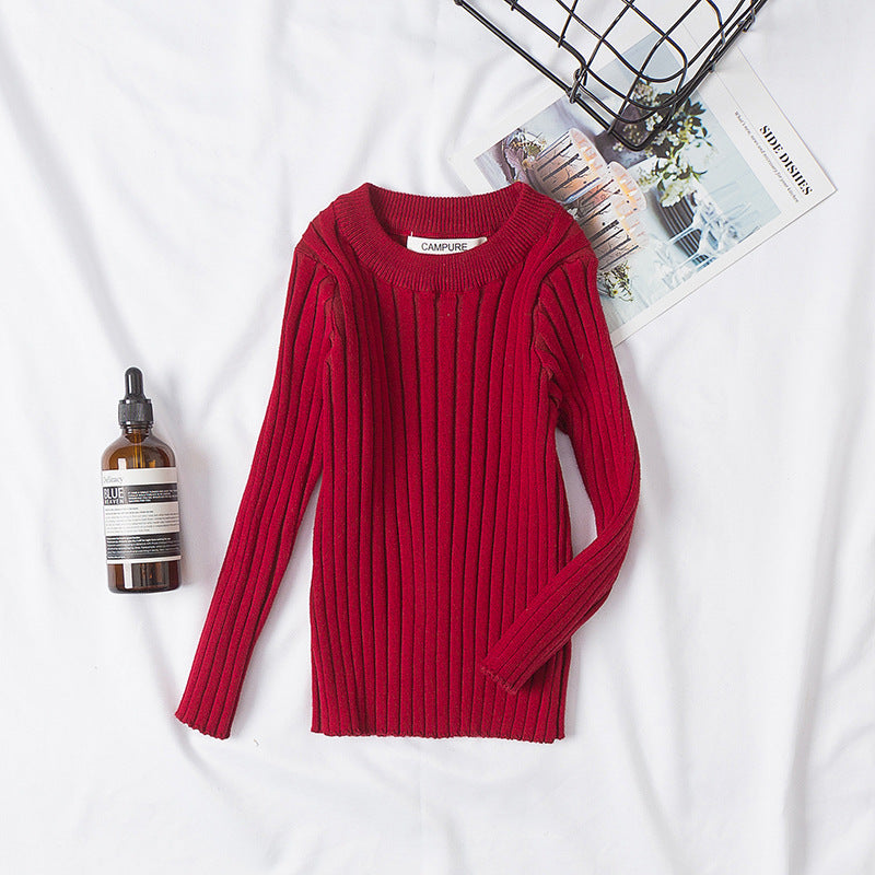 Spring And Autumn Close-fitting Sweater Crew Neck Cotton - Tokcobstore