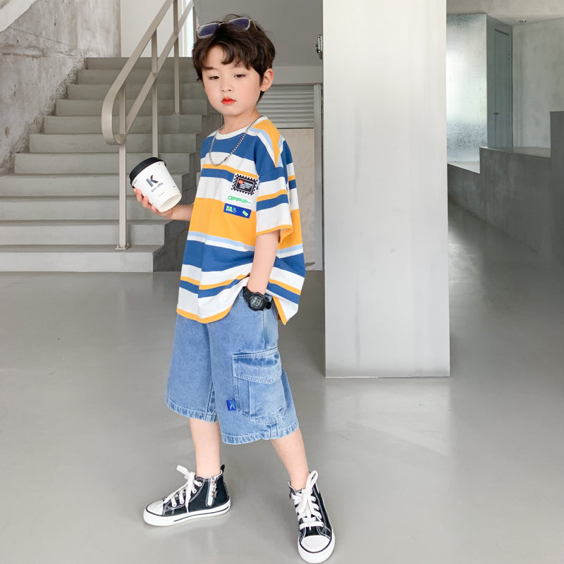 Boys Summer Casual T-Shirt Shorts Set - Tokcobstore