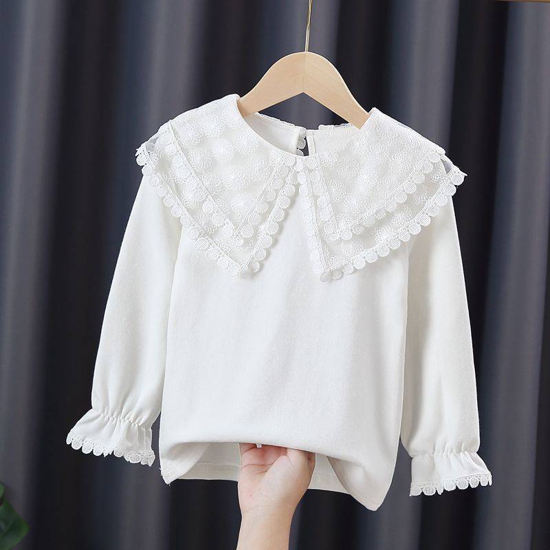 Girls Princess Lace Bottoming Shirt Long Sleeves