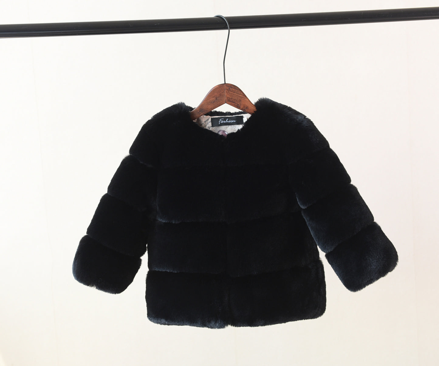 Faux Fur Middle And Large Girls Top Coat