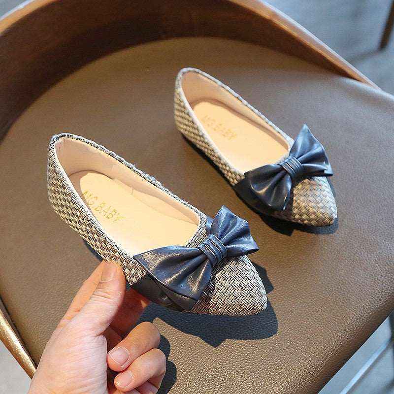 Children's Pointed Toe Princess Shoes with Bow for Girls
