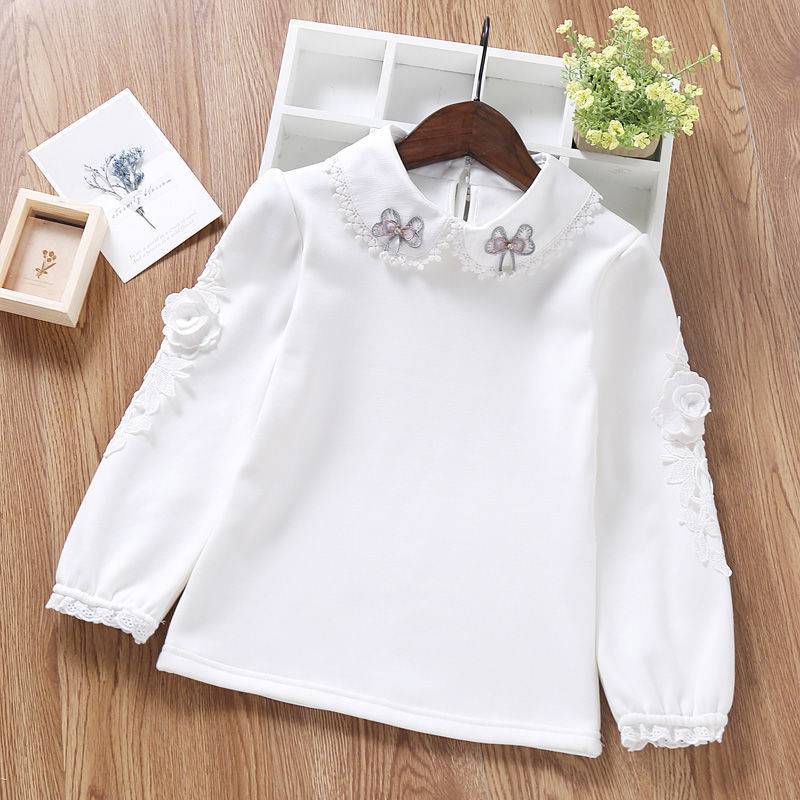 Girls Princess Lace Bottoming Shirt Long Sleeves