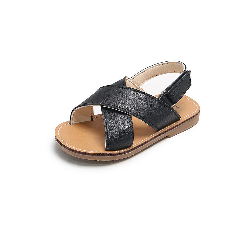 Roman Shoes All-match Cross Casual Sandals With Velcro