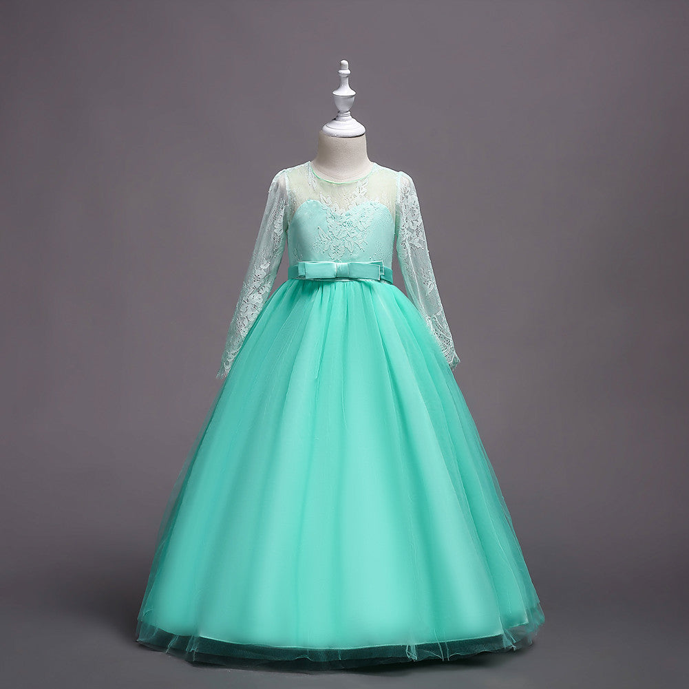 Kids Long Flower Girl Dress Dress - Tokcobstore