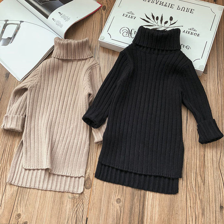 Split solid color all-match sweater sweater - Tokcobstore