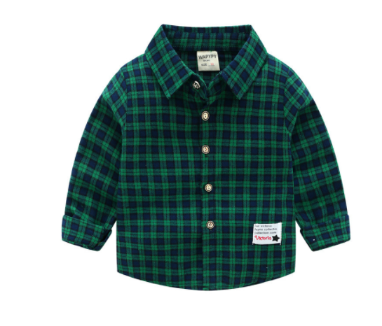 Fashion Cute Children's Plaid Shirt Long Sleeve Shirt