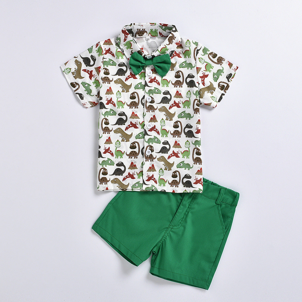 Summer New Boys Print Short-Sleeved Shirt And Shorts Suit - Tokcobstore
