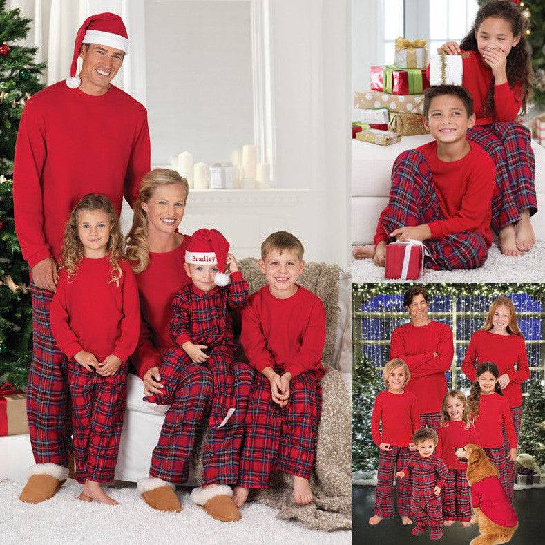 Plaid Cotton Christmas Parent-child Pajamas - Tokcobstore