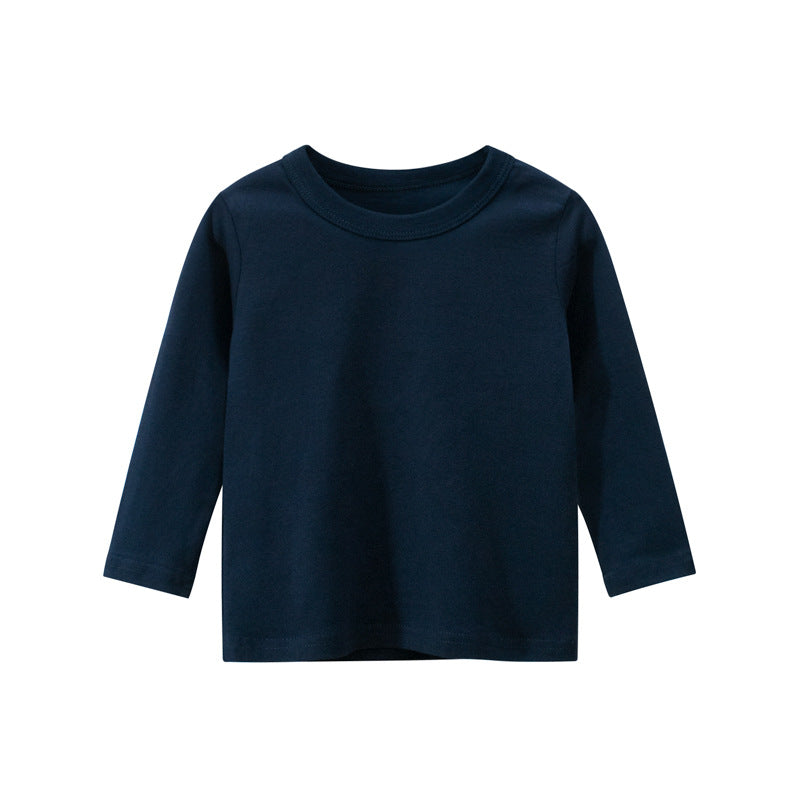 Boys Long Sleeve T Shirt Solid Color Advertising Shirt Children's Clothes - Tokcobstore