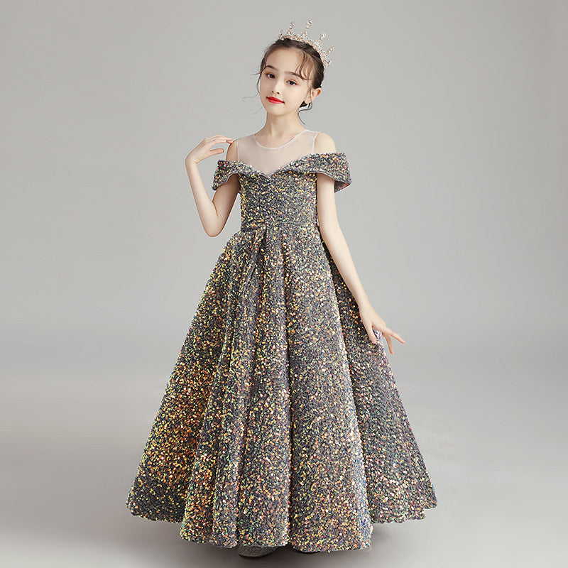 Birthday Princess Dress Little Girl Host High-end Piano Costumes - Tokcobstore