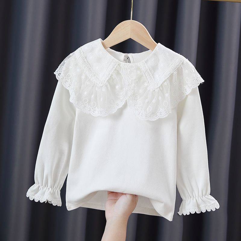 Girls Princess Lace Bottoming Shirt Long Sleeves