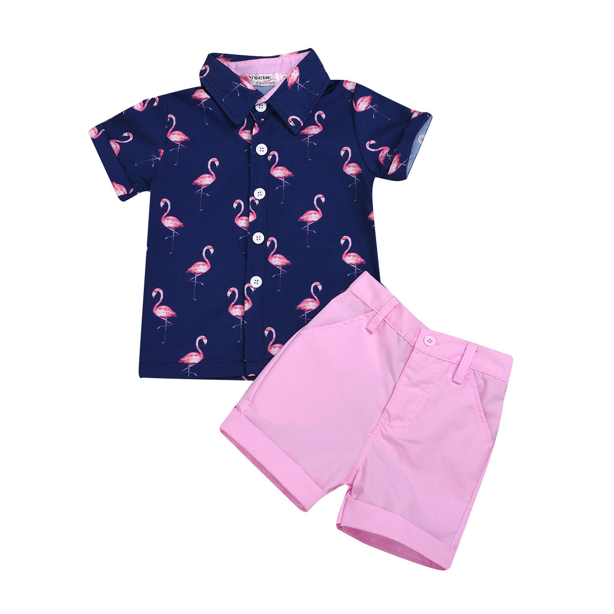 Summer New Boys Print Short-Sleeved Shirt And Shorts Suit - Tokcobstore