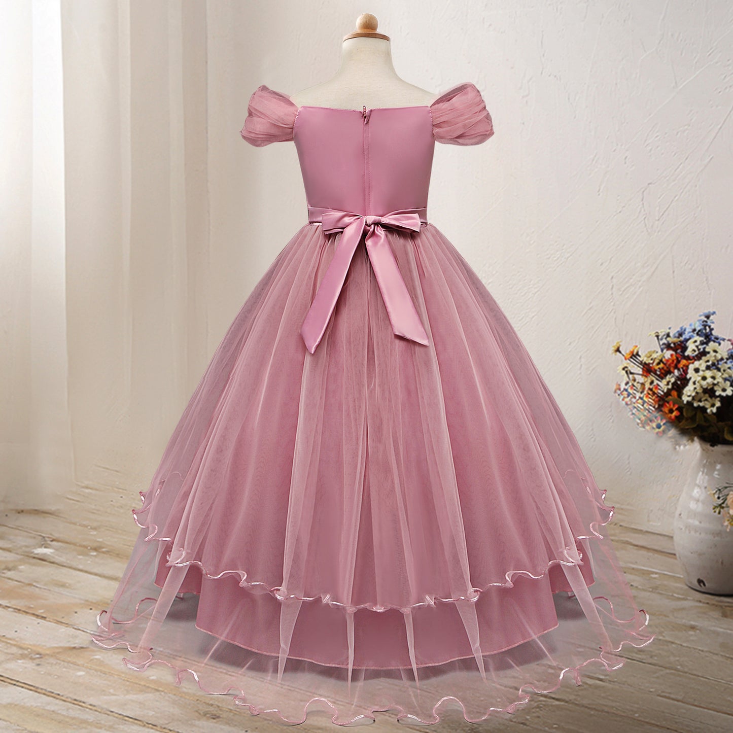 One-shoulder Princess Flower Dress Costume - Tokcobstore