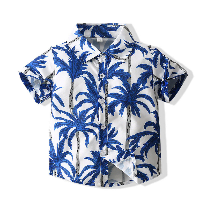 Boys Beach Style Short Sleeve Shirt Outfit - Tokcobstore