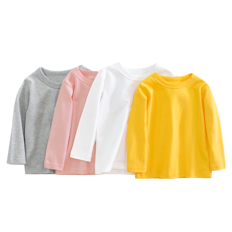 Boys Long Sleeve T Shirt Solid Color Advertising Shirt Children's Clothes - Tokcobstore