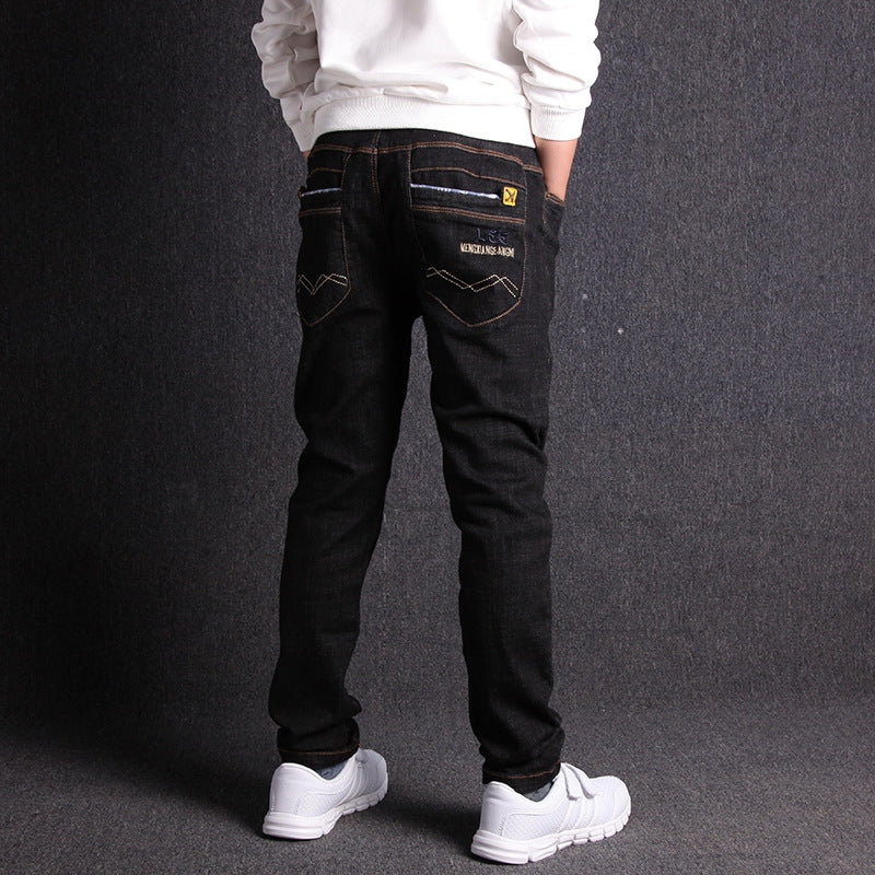 Boys Jeans New Product Micro Stretch Comfortable Black Pants - Tokcobstore