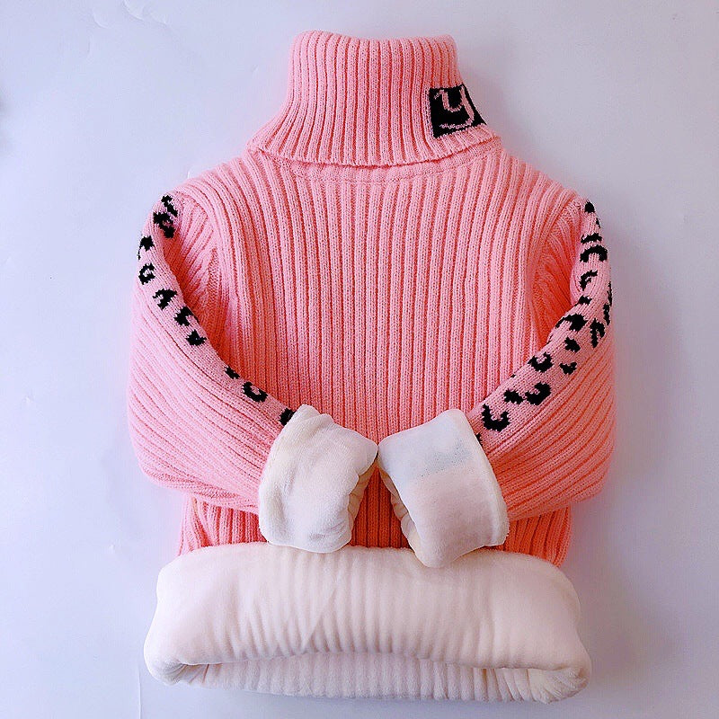Velvet Padded Leopard Print Girls' Autumn-Winter Apparel - Tokcobstore