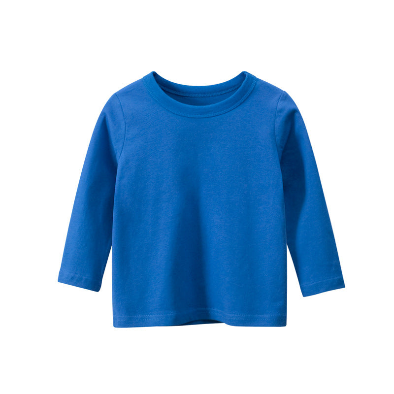 Boys Long Sleeve T Shirt Solid Color Advertising Shirt Children's Clothes - Tokcobstore