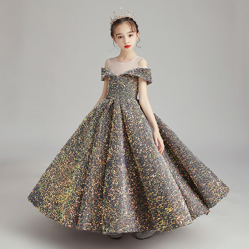 Birthday Princess Dress Little Girl Host High-end Piano Costumes - Tokcobstore