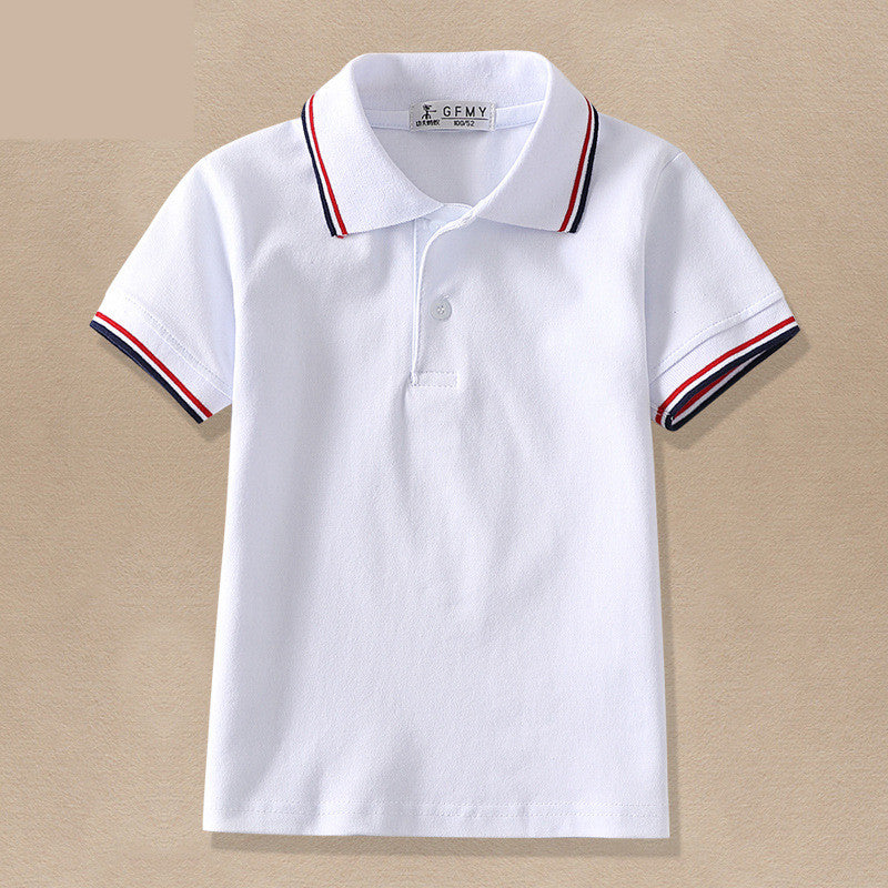 Childrens White Lapel T Shirt