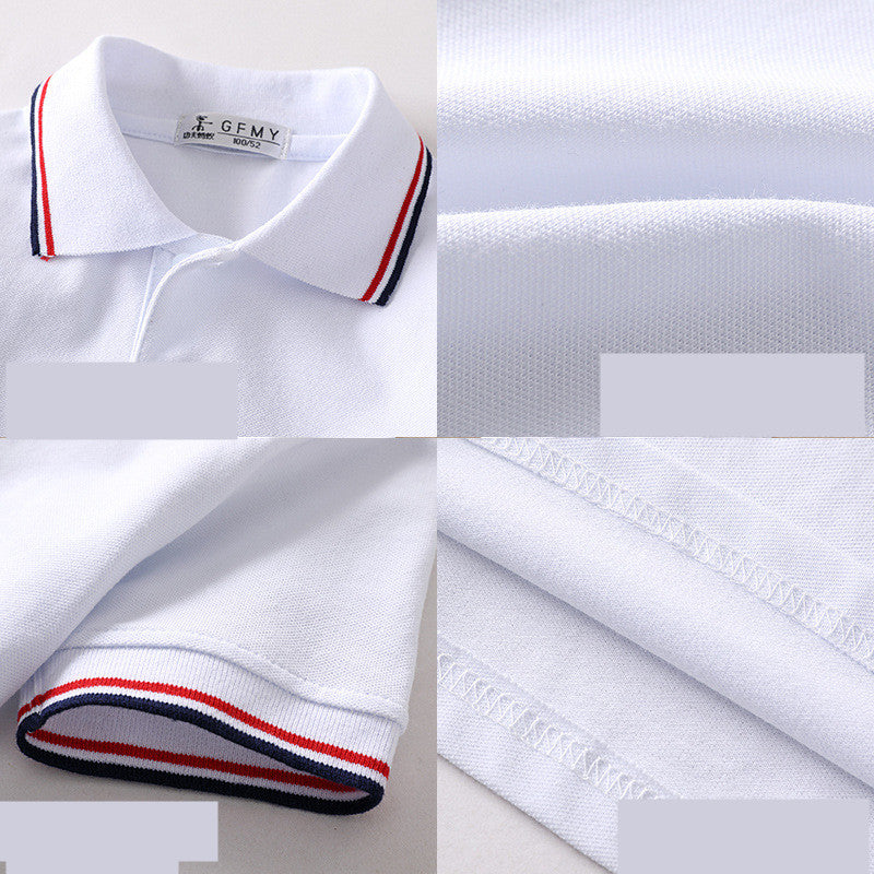 Childrens White Lapel T Shirt