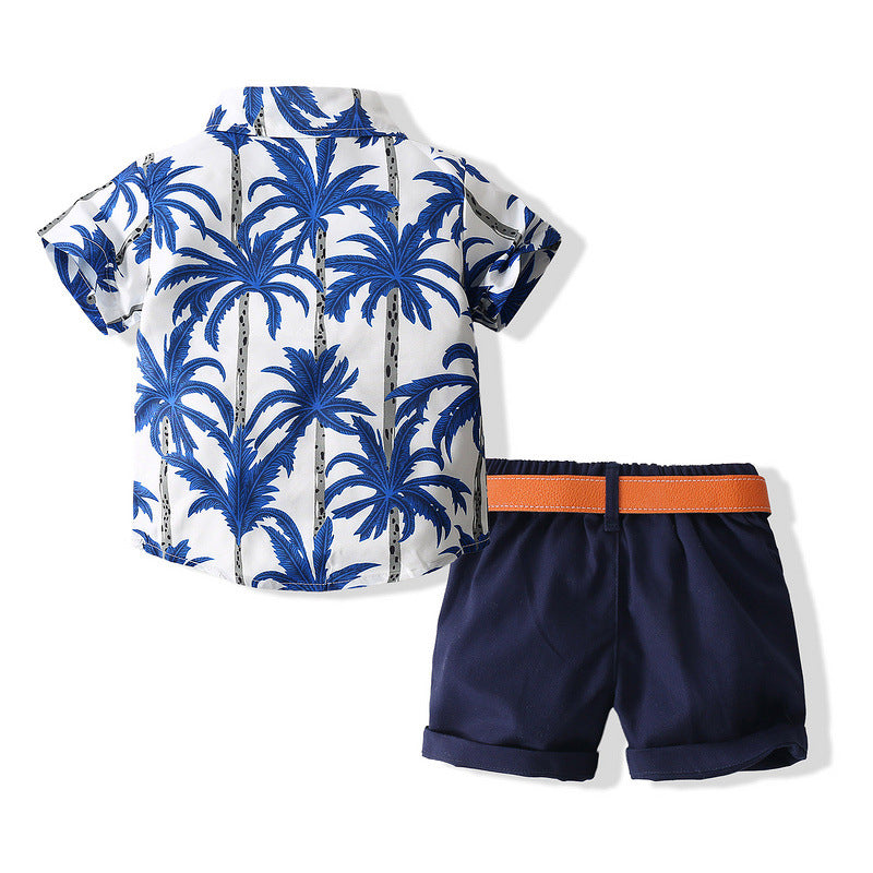 Boys Beach Style Short Sleeve Shirt Outfit - Tokcobstore
