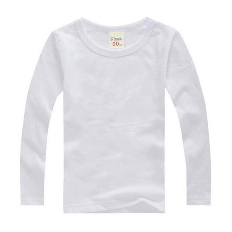 Autumn Children's Round Neck Solid Color Long-sleeved T-shirt