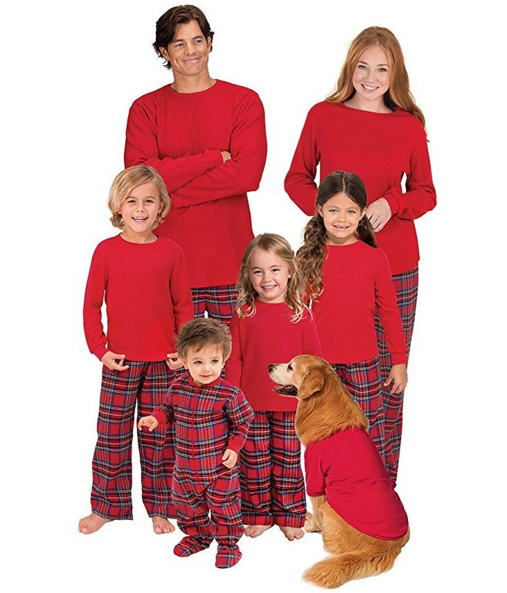 Plaid Cotton Christmas Parent-child Pajamas - Tokcobstore