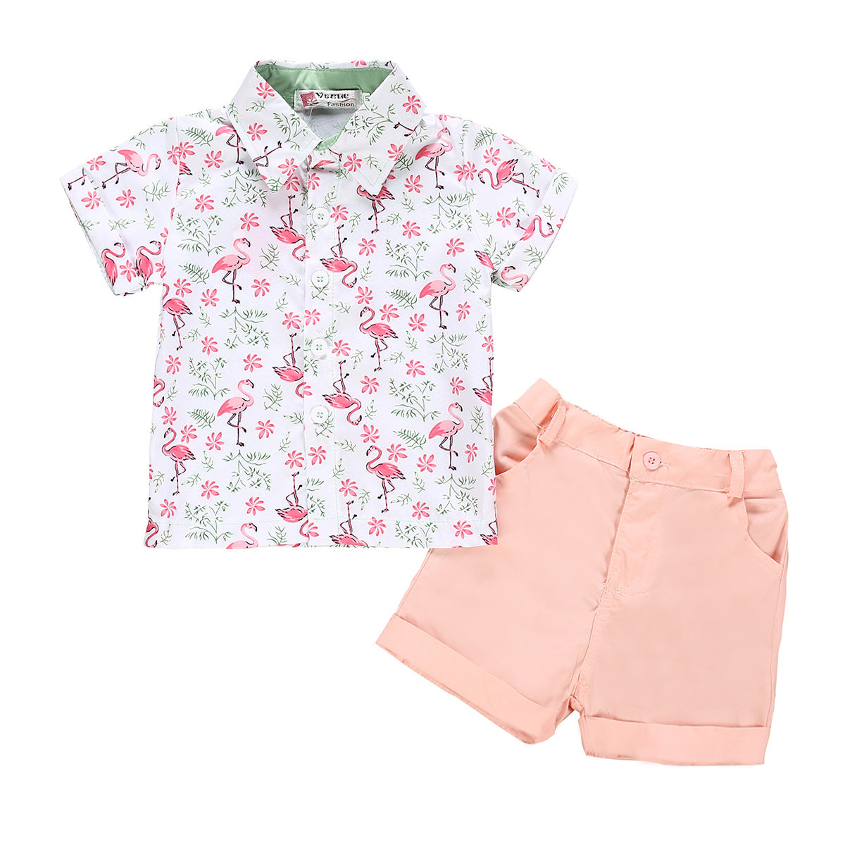 Summer New Boys Print Short-Sleeved Shirt And Shorts Suit - Tokcobstore