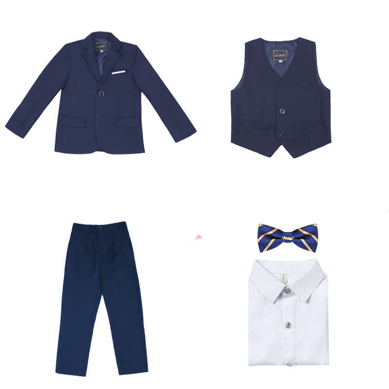 Children's Suit Boys Solid Color Flower Girl Dress  Catwalk Performance Clothing - Tokcobstore