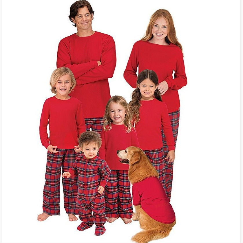 Plaid Cotton Christmas Parent-child Pajamas - Tokcobstore