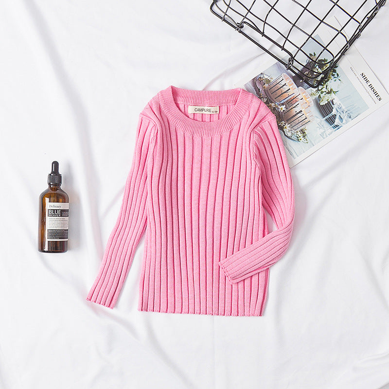 Spring And Autumn Close-fitting Sweater Crew Neck Cotton - Tokcobstore