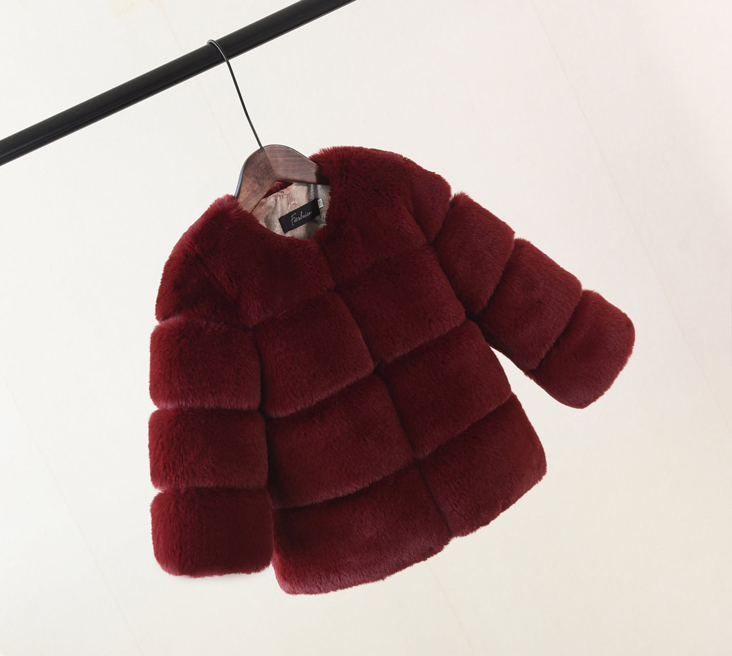 Faux Fur Middle And Large Girls Top Coat