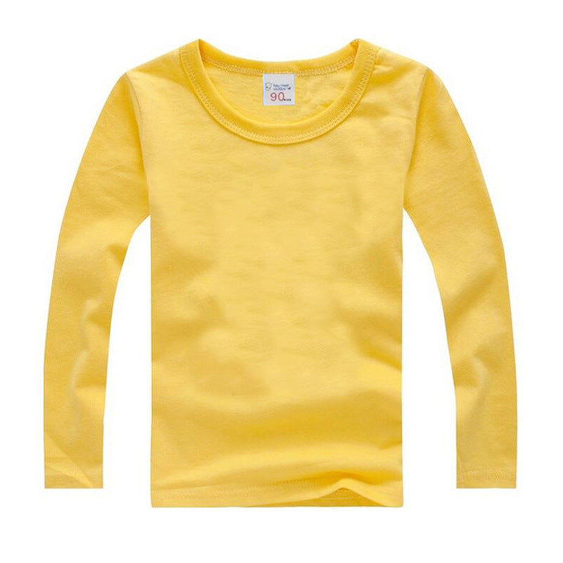 Autumn Children's Round Neck Solid Color Long-sleeved T-shirt