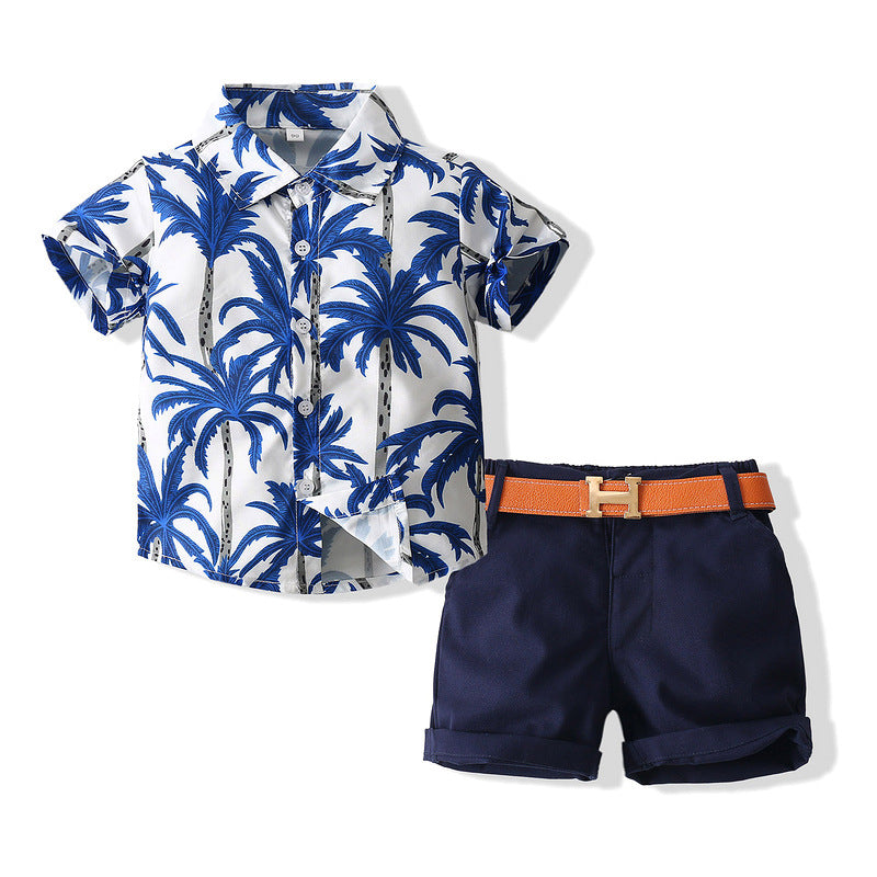 Boys Beach Style Short Sleeve Shirt Outfit - Tokcobstore