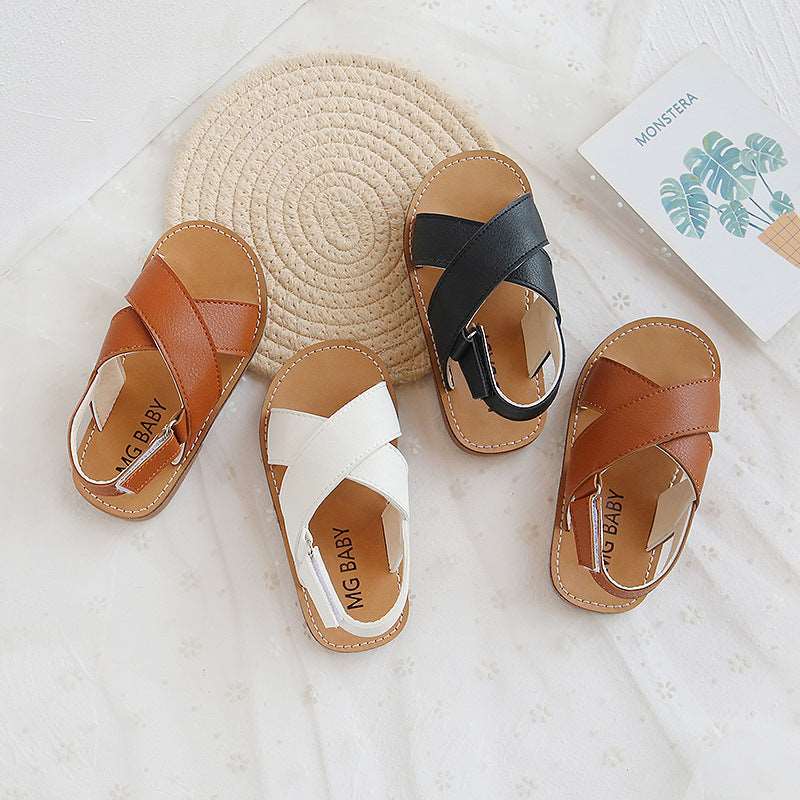 Roman Shoes All-match Cross Casual Sandals With Velcro