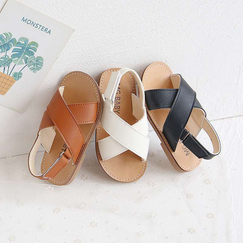 Roman Shoes All-match Cross Casual Sandals With Velcro