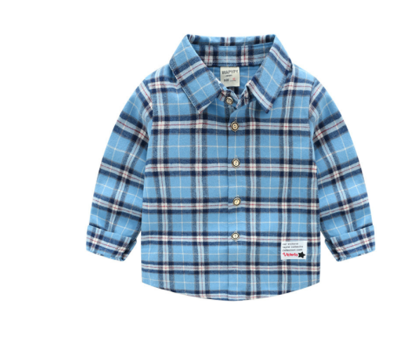 Fashion Cute Children's Plaid Shirt Long Sleeve Shirt