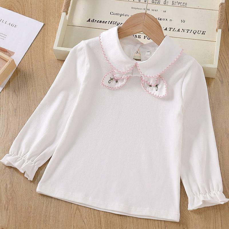 Girls Princess Lace Bottoming Shirt Long Sleeves