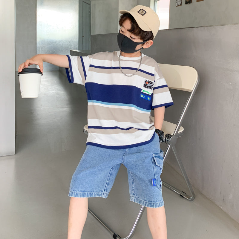 Boys Summer Casual T-Shirt Shorts Set - Tokcobstore