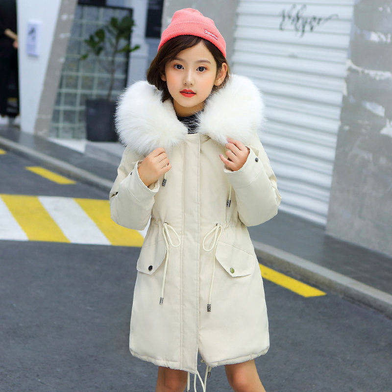 Middle And Large Children's Cotton Coats In The Long Style With Velvet Liner - Tokcobstore