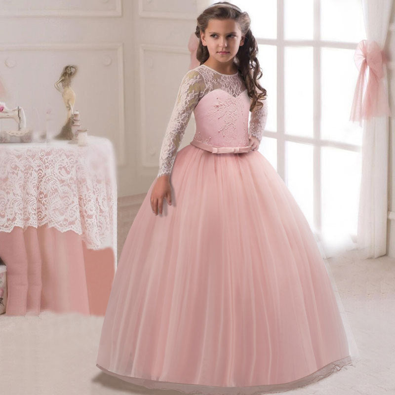 Kids Long Flower Girl Dress Dress - Tokcobstore