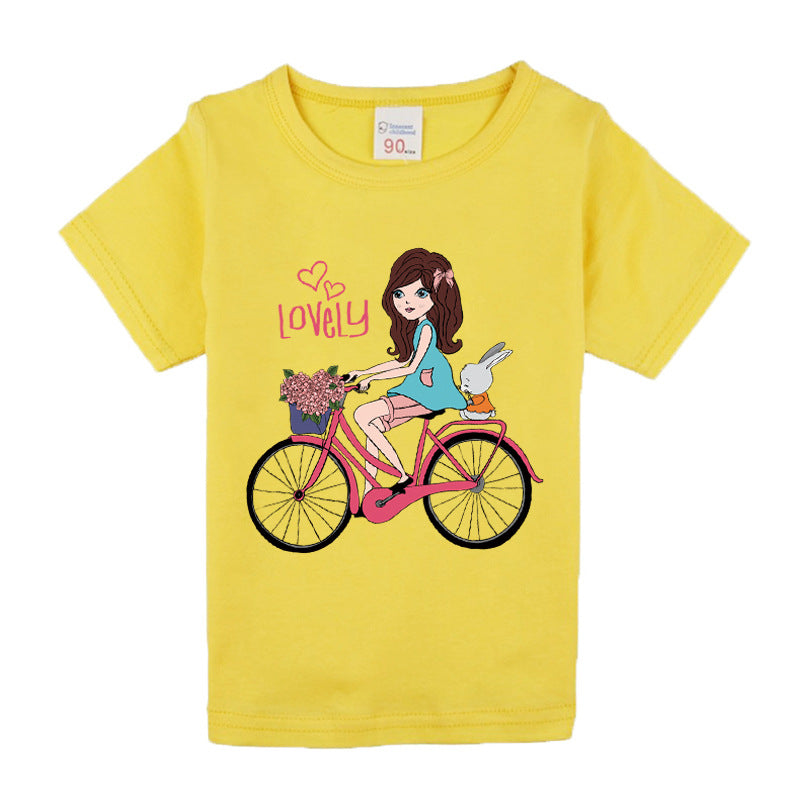 Bicycle Girl's Cotton Children's T-shirt